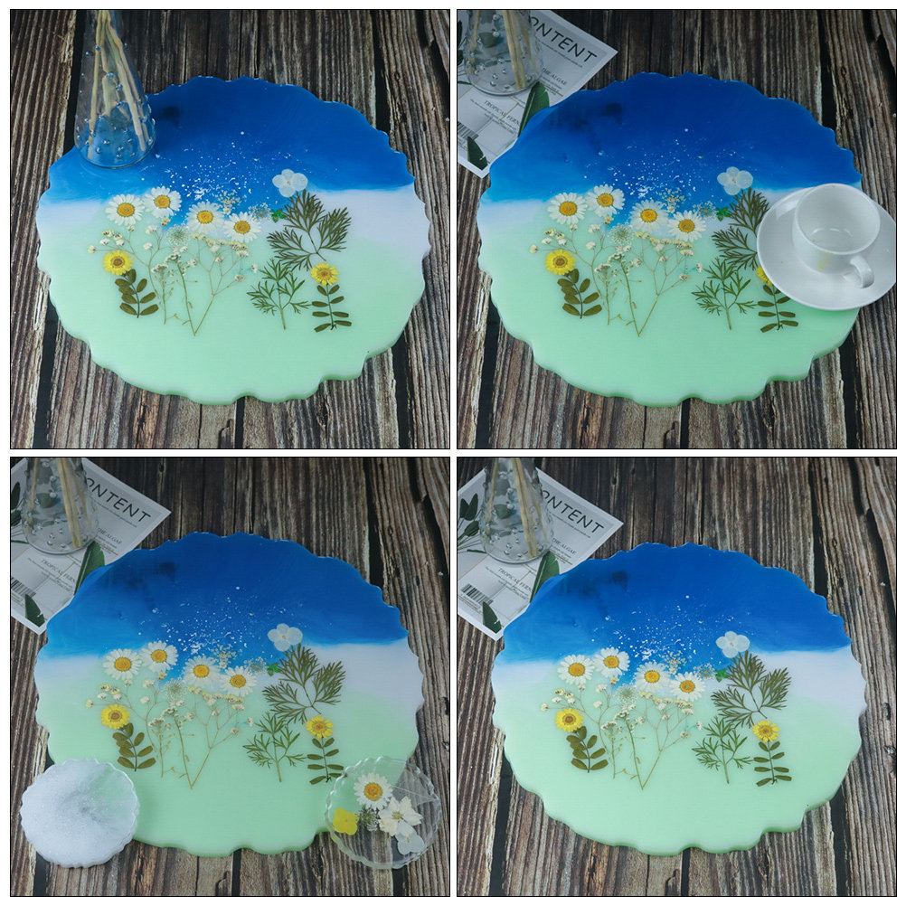 2Pcs Premium Silicone Crystal  - Serving Tray Mold ulasan dan harga