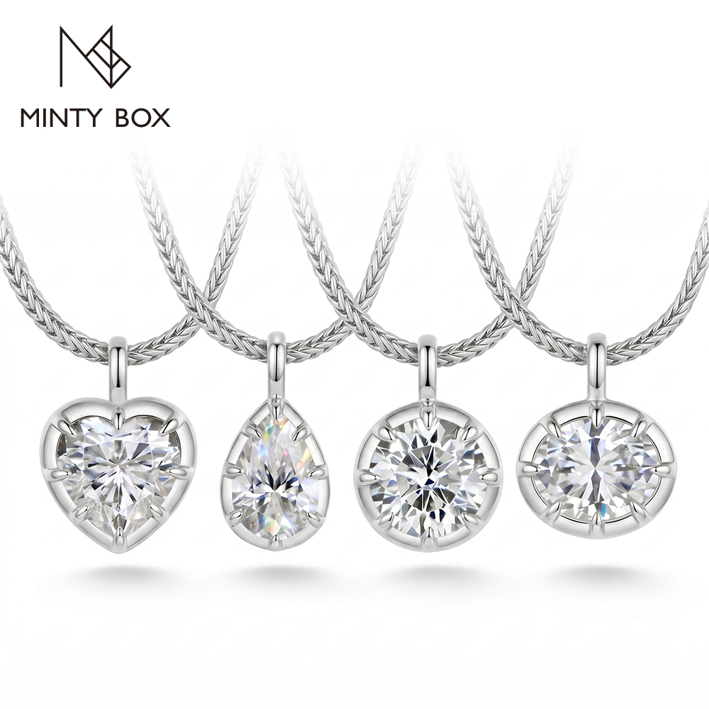 MINTYBOX Bezel Set Moissanite  - Bezels Set Pendant ulasan dan harga